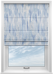 Waterfall, Azure - Motorised Roman Blind